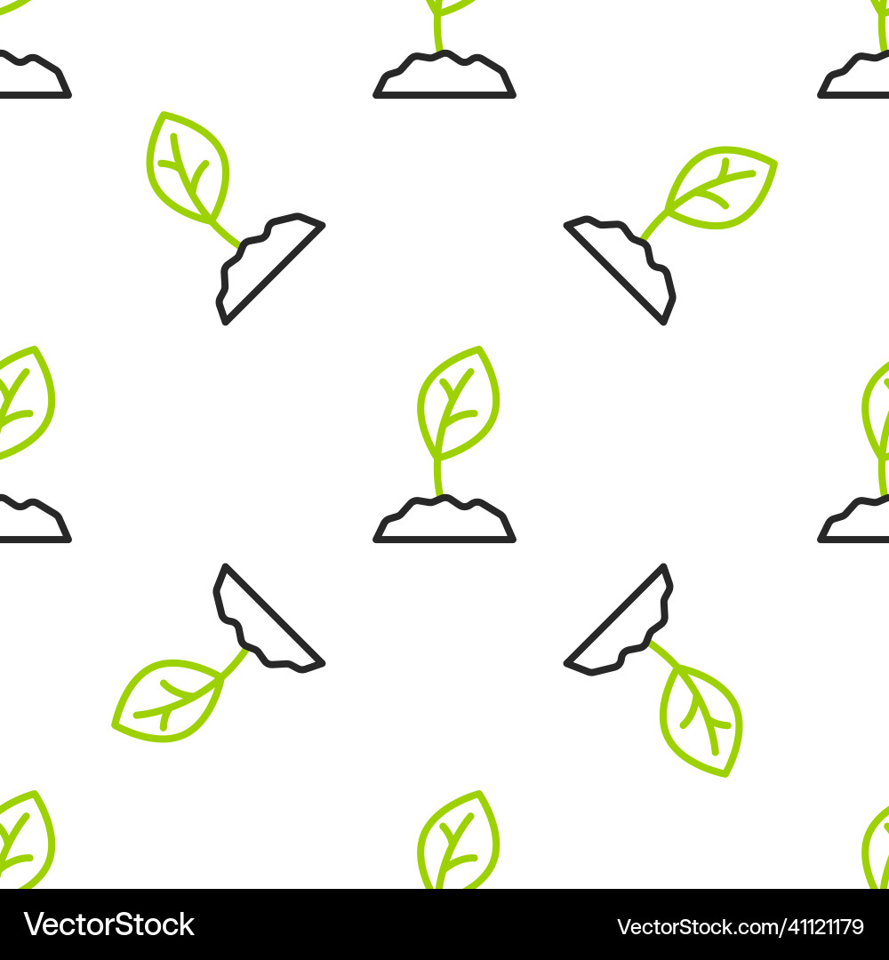 Line sprout icon isolated seamless pattern Vector Image