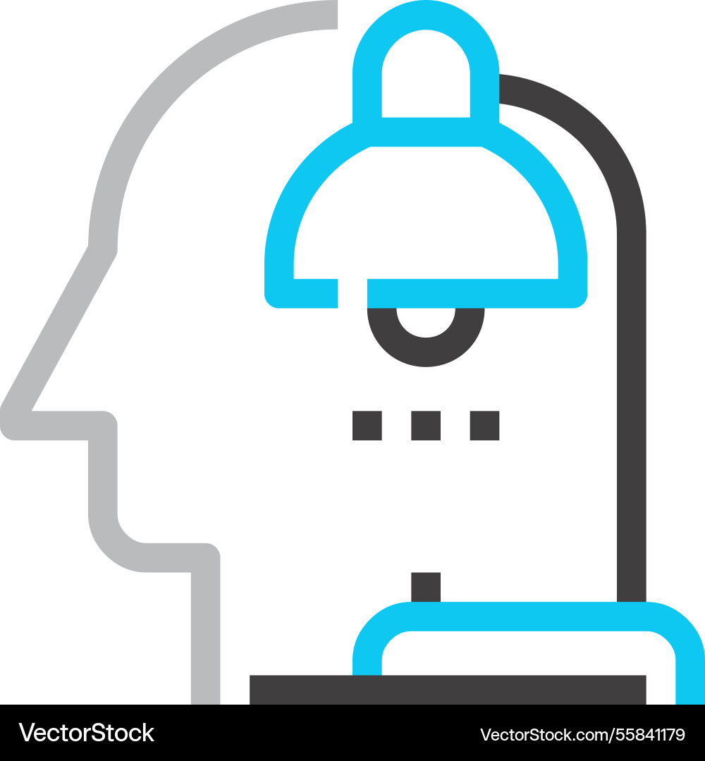 Overtime Work Flat Line Web Icon Concept Vector Image