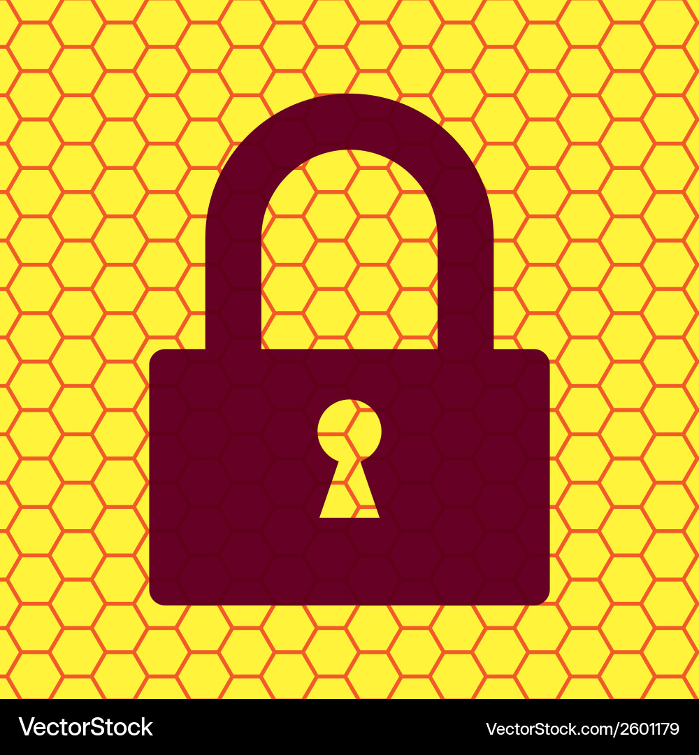 Padlock flat modern web button and space for your vector image