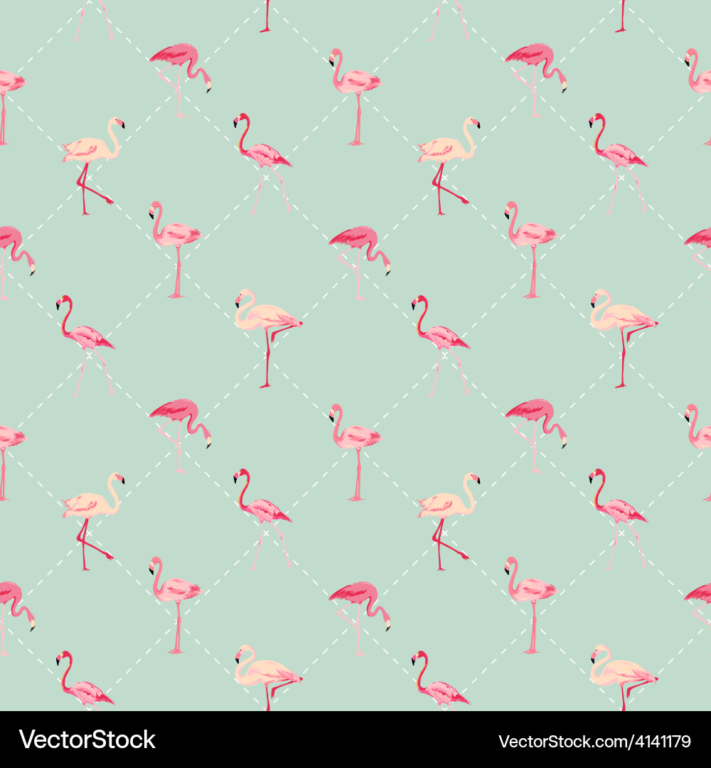 Retro Flamingo Pattern vector image
