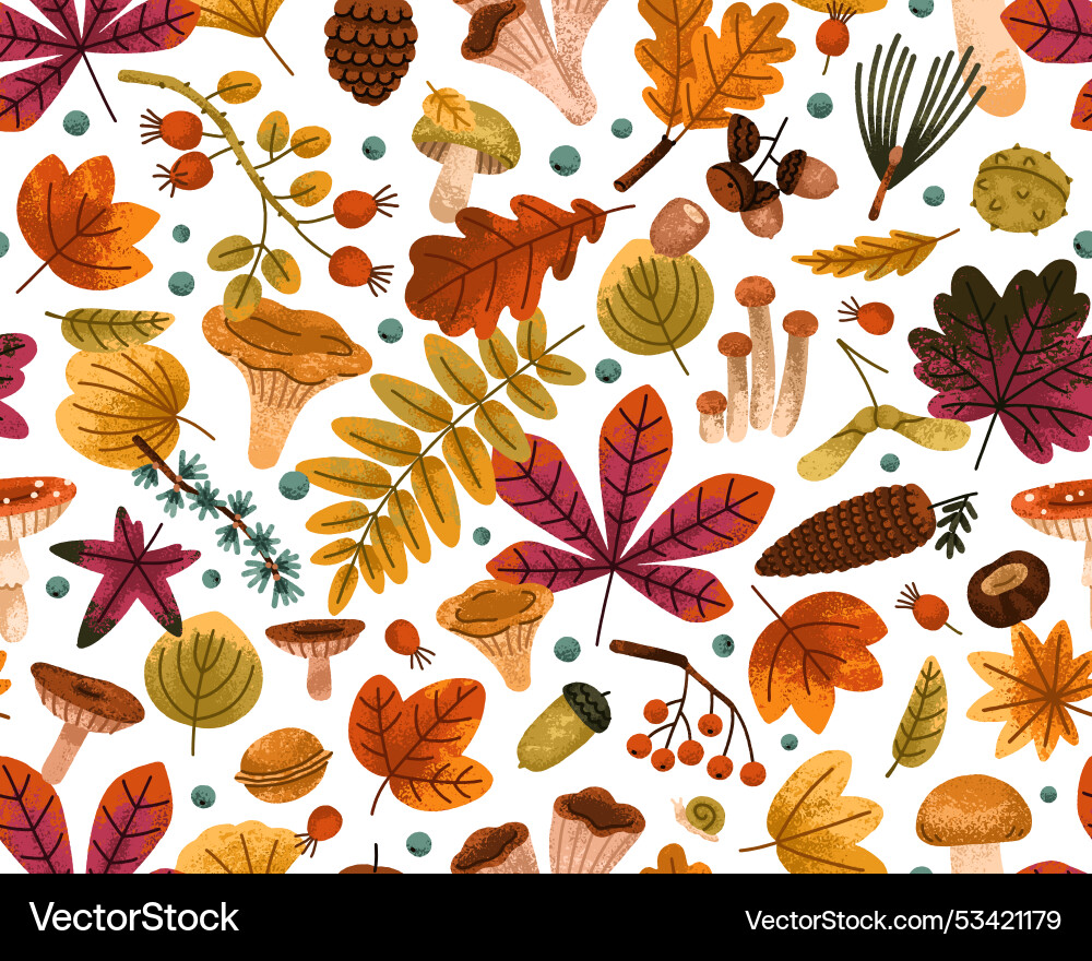 Seamless fall pattern autumn background texture Seamless fall pattern autumn background texture vector image