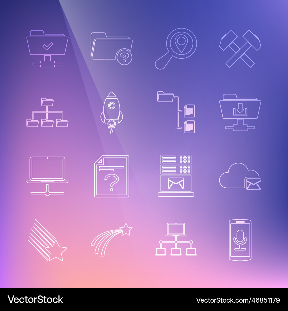 Set line mobile recording cloud mail server ftp Set line mobile recording cloud mail server ftp vector image
