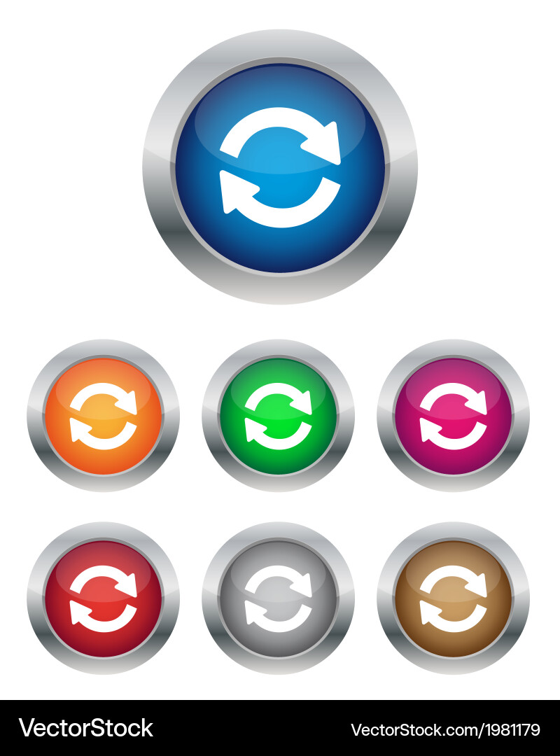 Synchronization Buttons Collection vector image