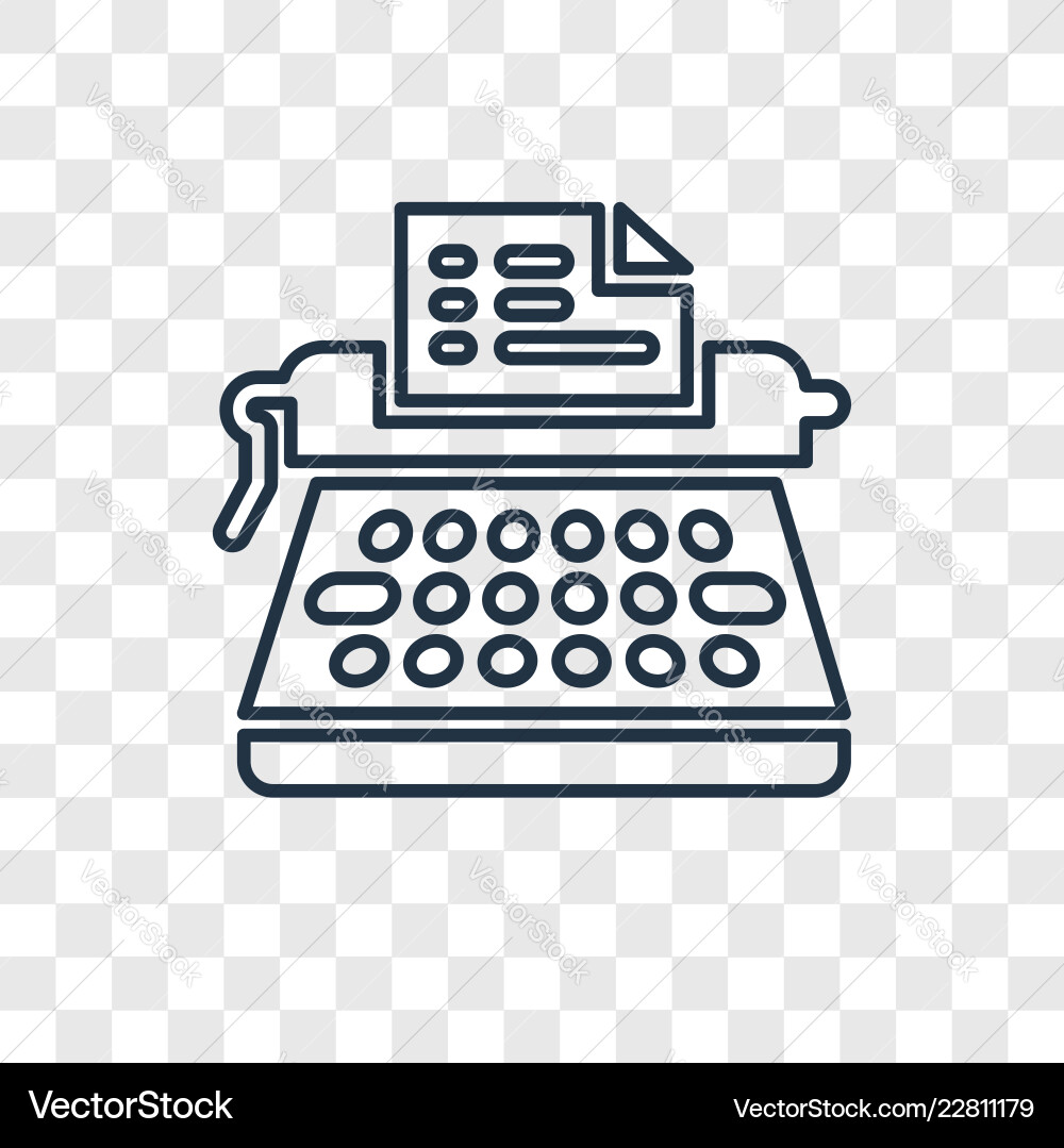 Typewriter Konzept lineare Icon isoliert Typewriter Konzept lineare Icon isoliert vektorbild