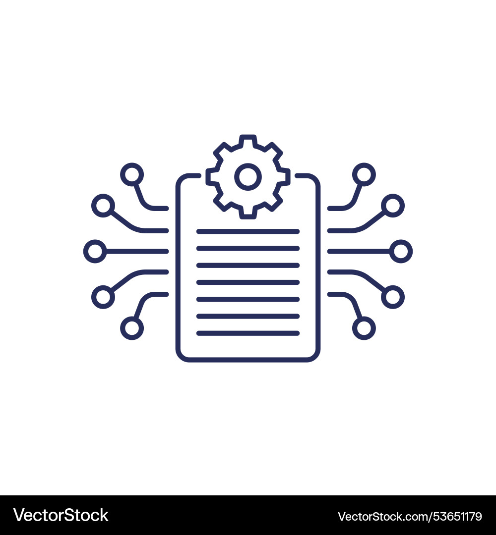Workflow line icon project and operations vector image