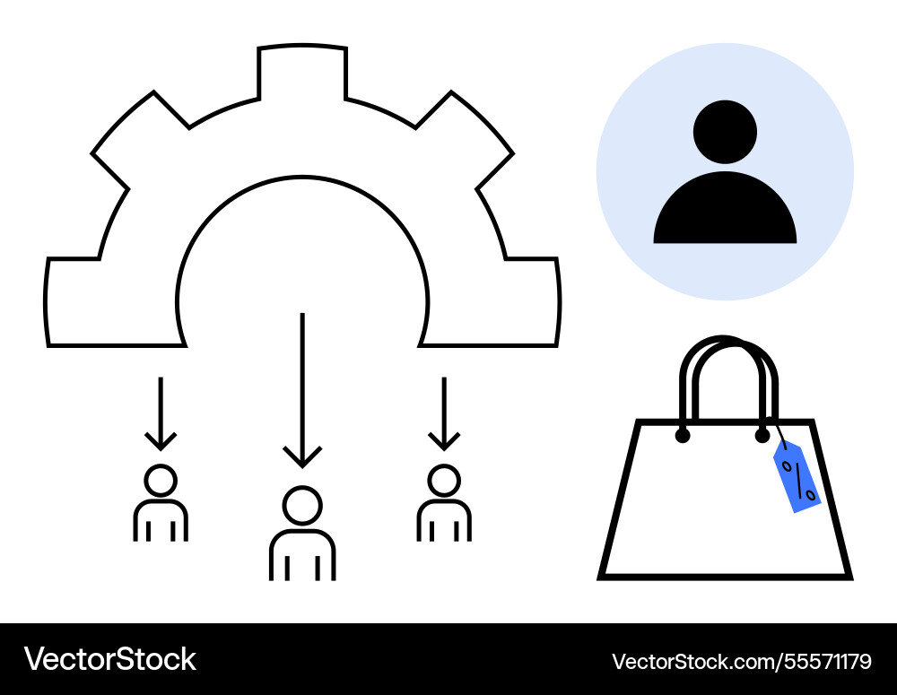 Workflow process with gear user icon Workflow process with gear user icon Vector Image