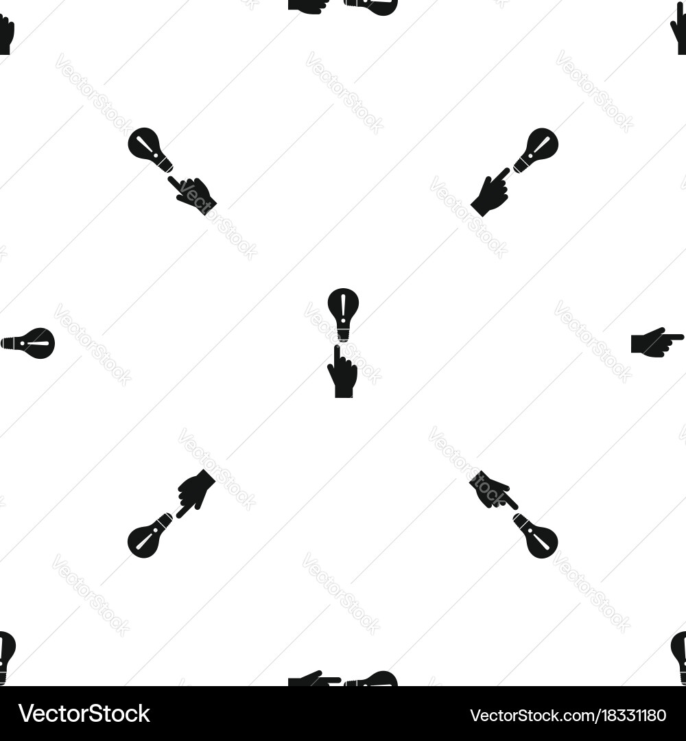 A finger pointer and light bulb pattern seamless vector image