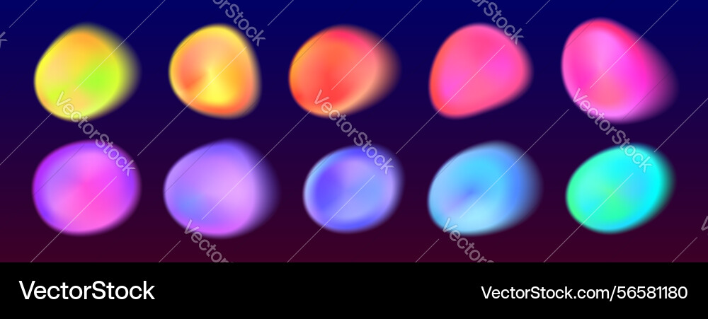 Abstract shape spots with aura color effect Abstract shape spots with aura color effect vector image