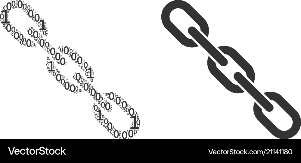Chain composition of binary digits Chain composition of binary digits vector image
