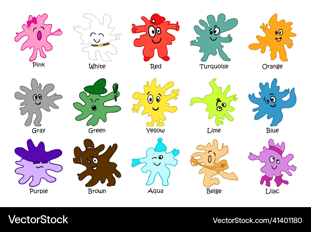 Color ink blobs splashes of liquid paint Vector Image