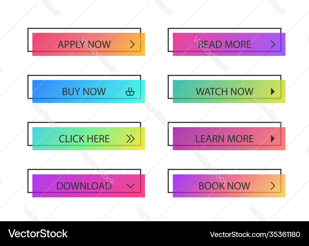 Different gradient colors and icons on white forms Different gradient colors and icons on white forms Vector Image