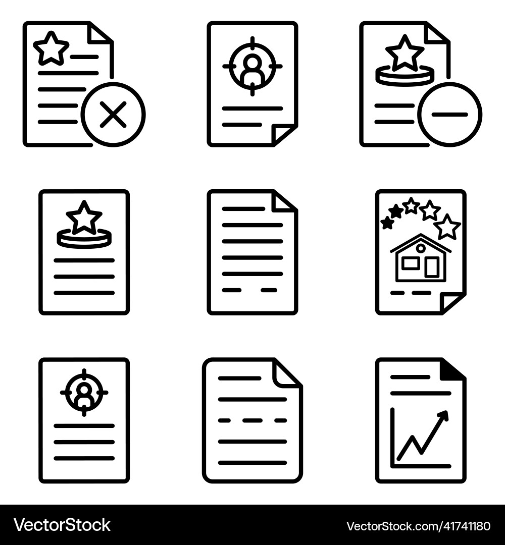 Docs1-2 flat icon set isolated on white background Docs1-2 flat icon set isolated on white background vector image
