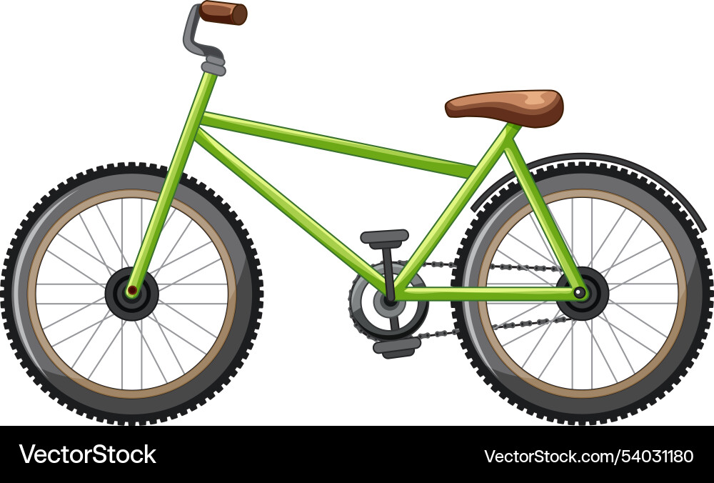 Ein grünes Fahrrad mit braunem Sitz Ein grünes Fahrrad mit braunem Sitz vektorbild