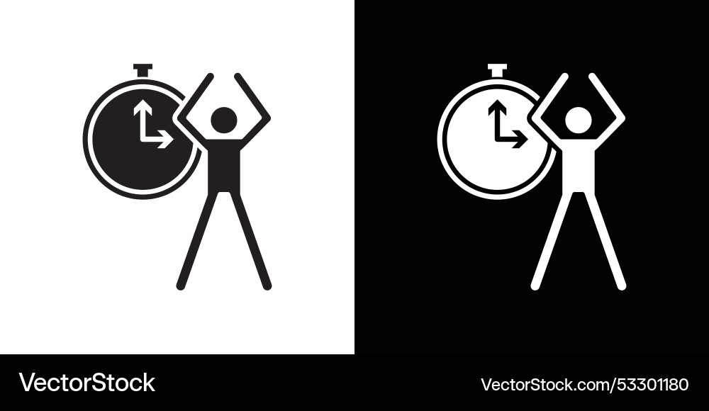 Exercise time icon thin line flat Exercise time icon thin line flat Vector Image