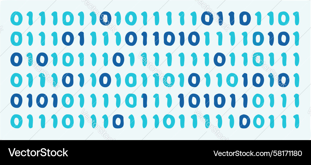 Green Binary Data Flow Vector Image