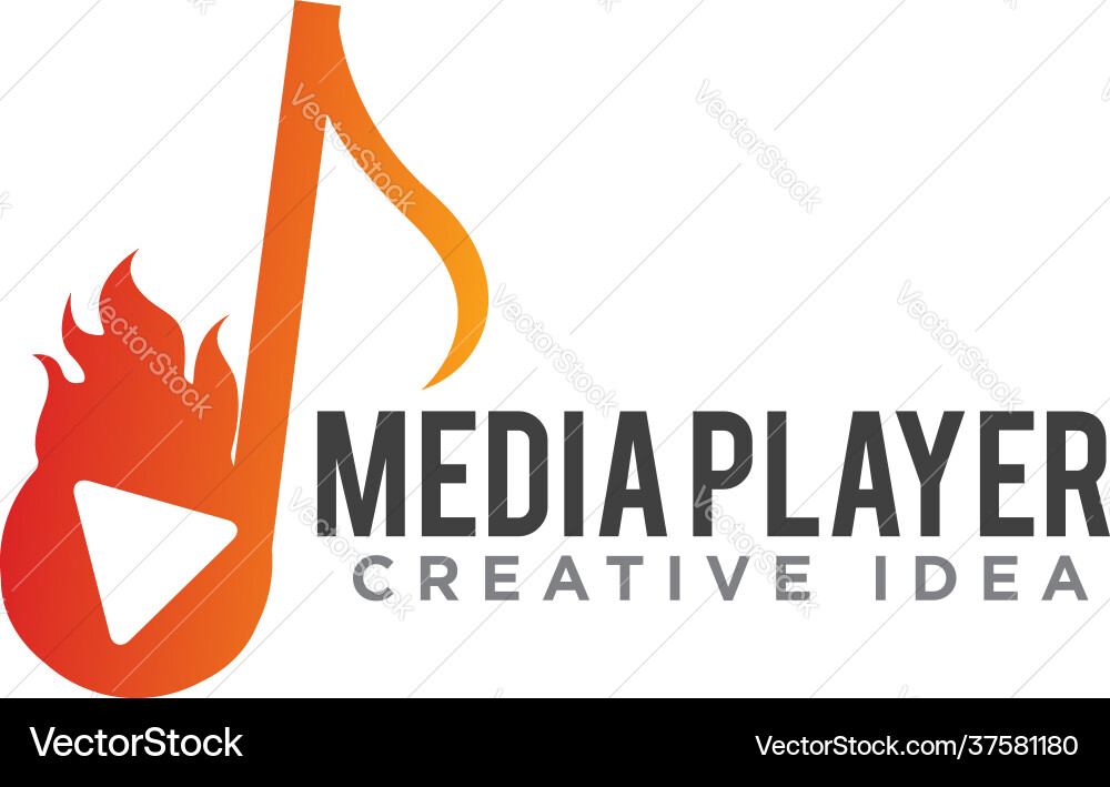 Media player logo icon design Media player logo icon design vector image