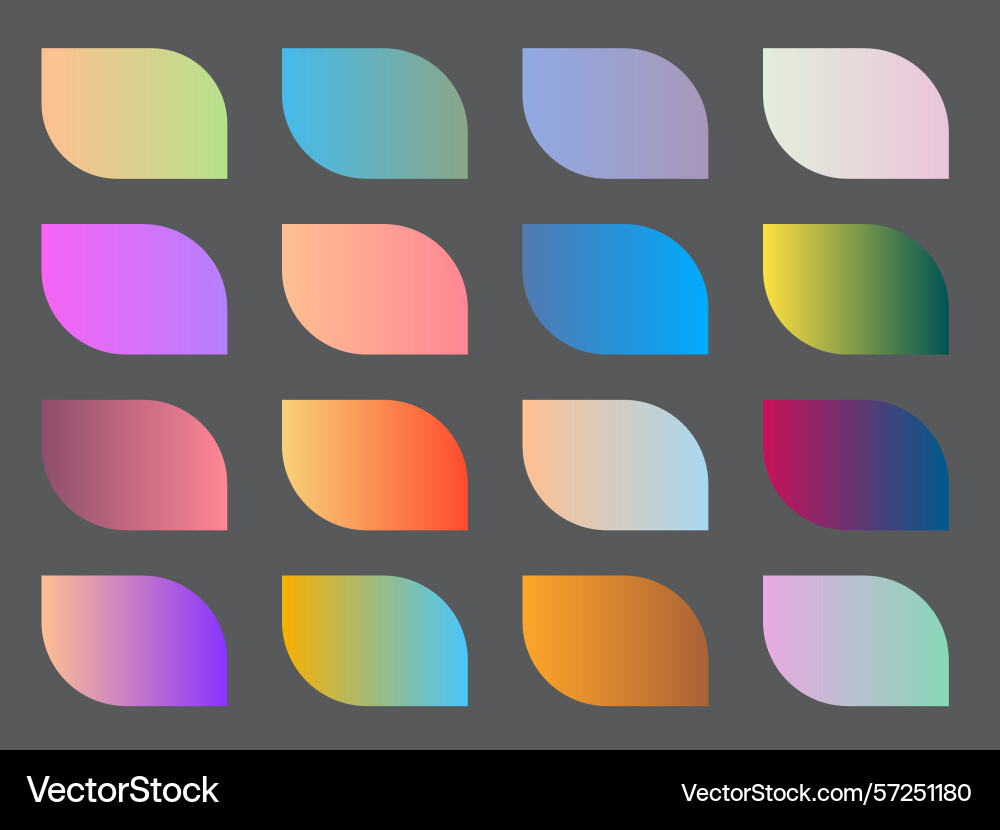 Modern gradient color palette swatch set Modern gradient color palette swatch set Vector Image