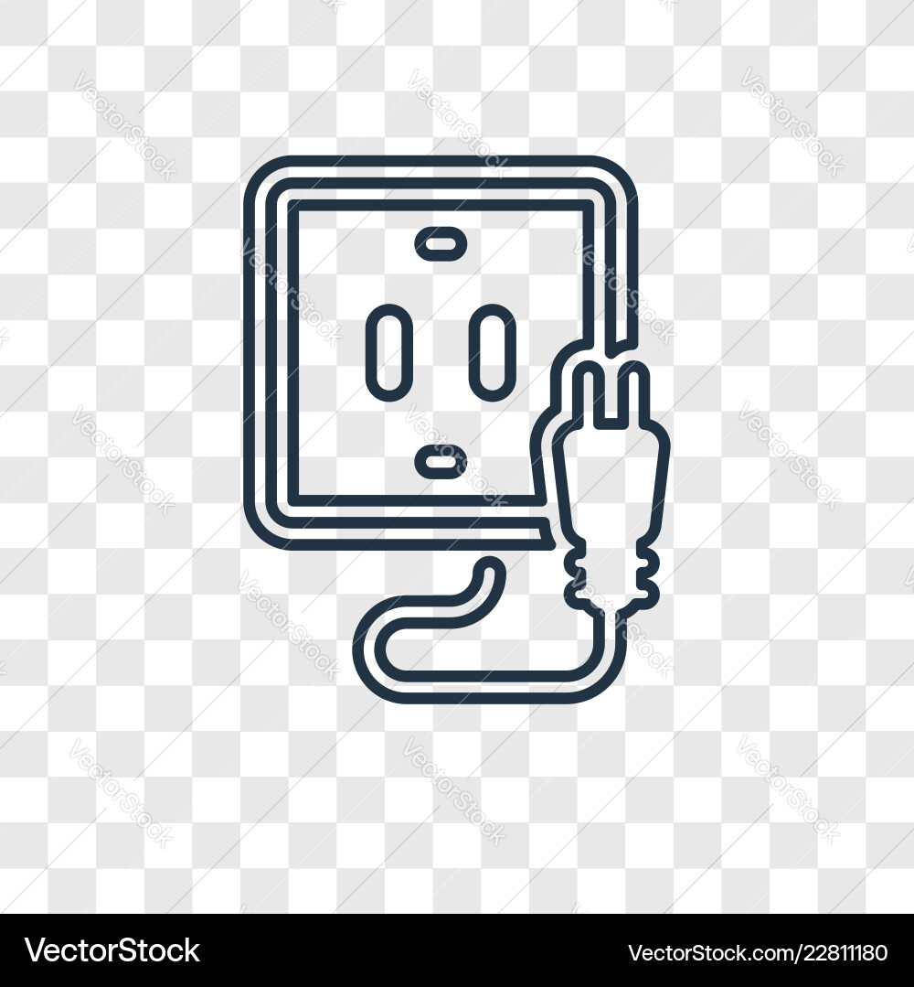 Plug concept linear icon isolated on transparent Plug concept linear icon isolated on transparent Vector Image