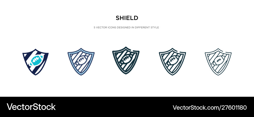 Shield icon in different style two colored Shield icon in different style two colored vector image