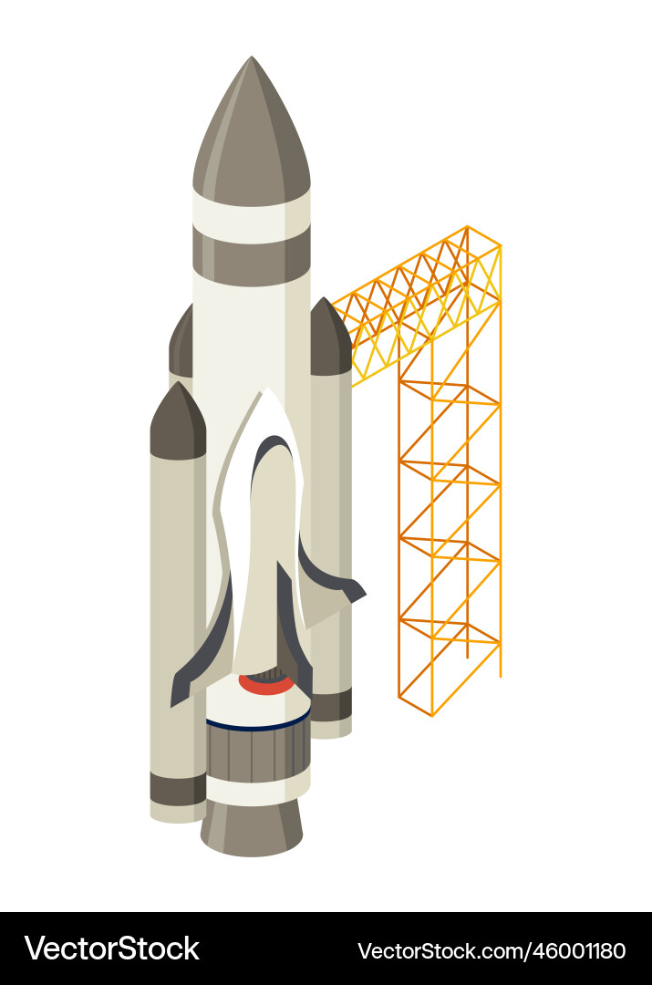 Space element isometric spaceship Vector Image
