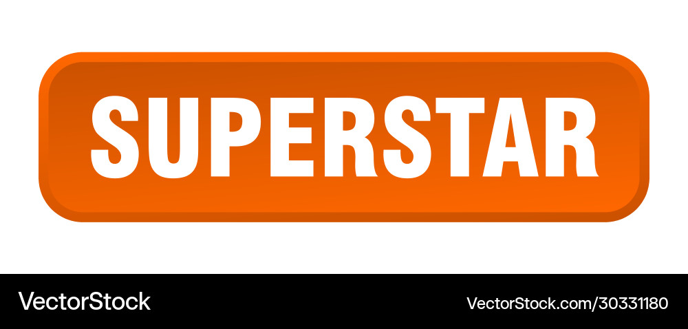 Superstar button square 3d push vector image