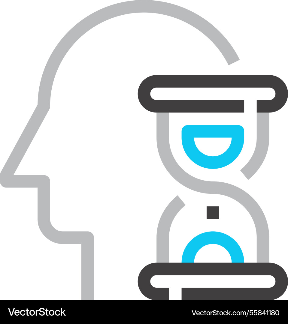 Time efficiency flat line web icon concept Time efficiency flat line web icon concept Vector Image