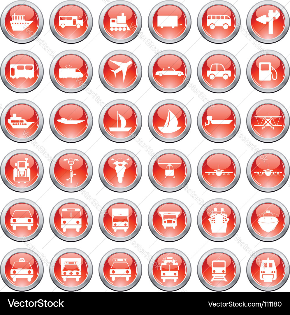 Transportation Icon Set Vector Image