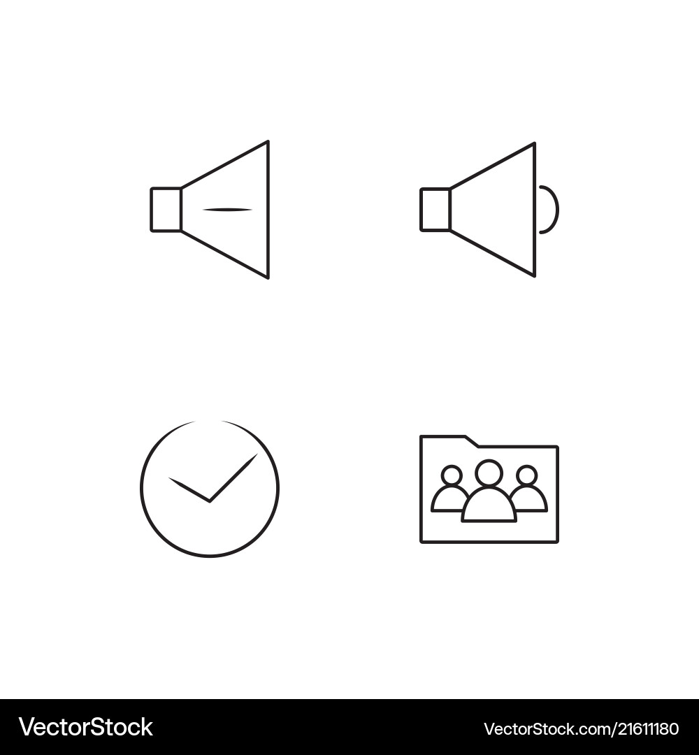 User interface linear icons set simple outline vector image