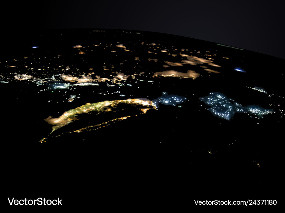 View of the earth from outer space elements Vector Image