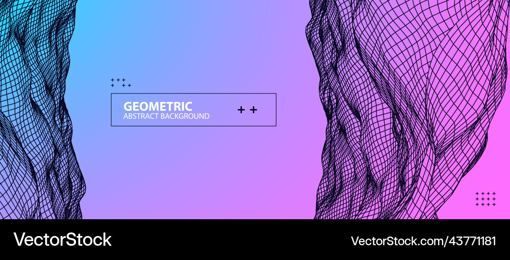 Abstract background with waves 3d surface Vector Image