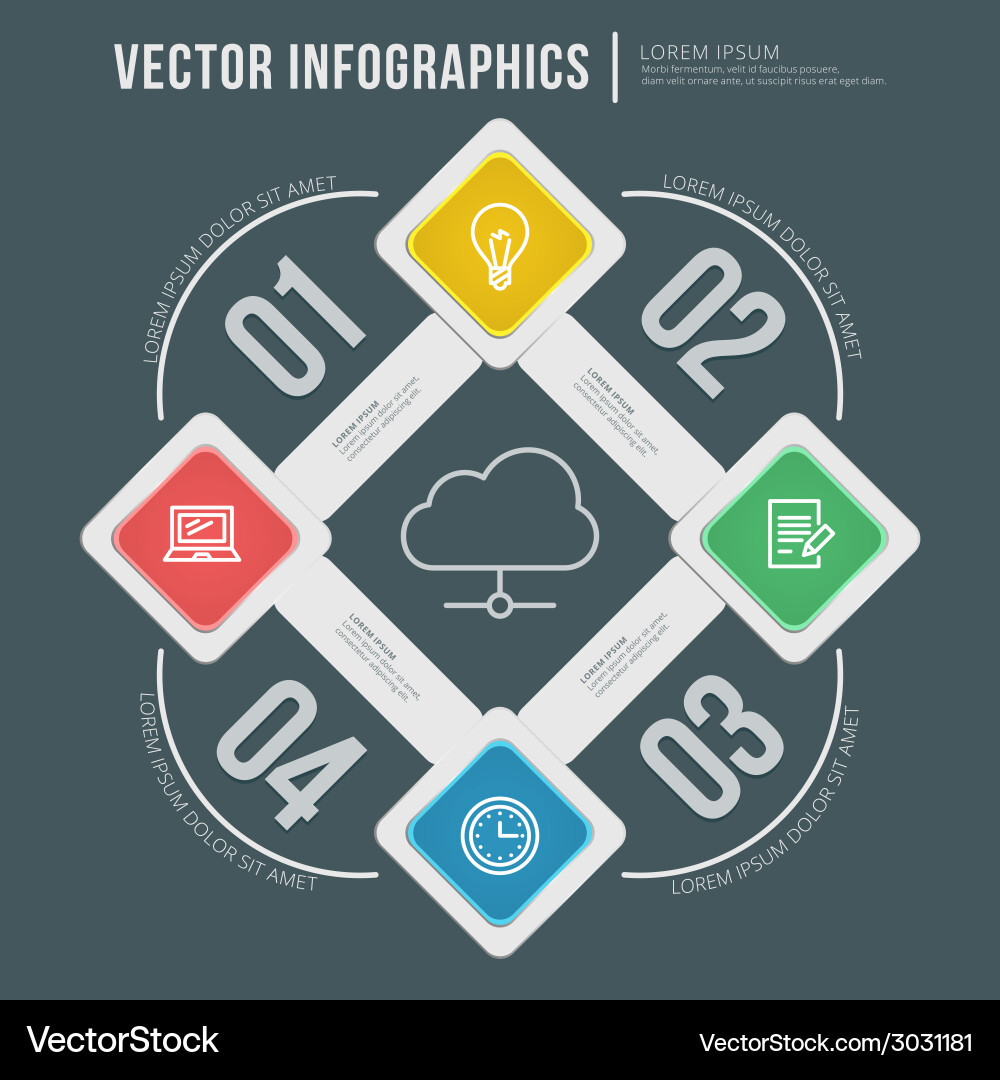 Abstract infographic flat design workflow layout vector image