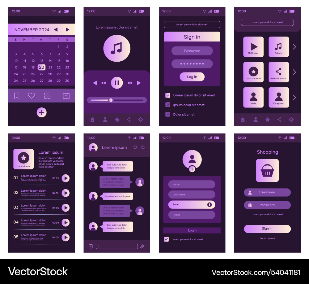 App ui design application phone template icon App ui design application phone template icon vector image