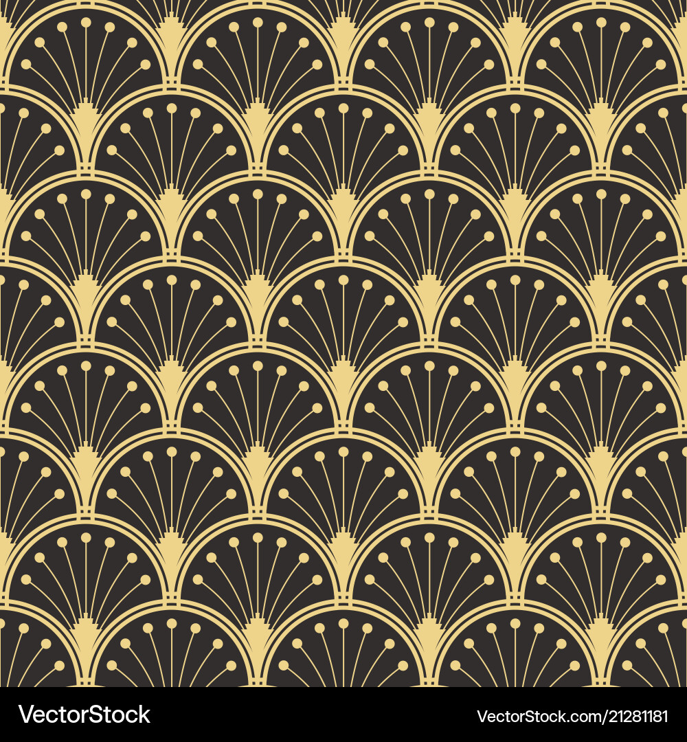 Art Deco Golden Geometric Pattern vector image