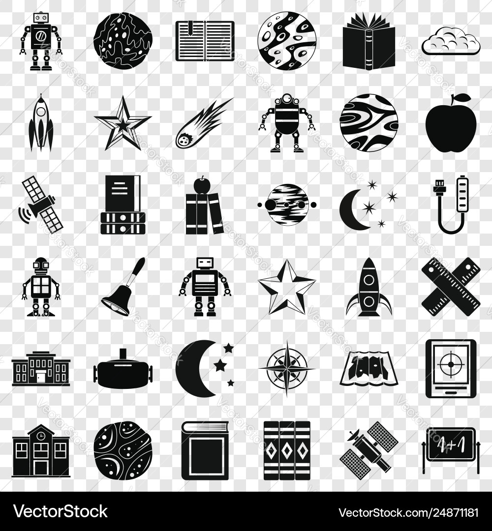 Astronomy science icons set simple style vector image