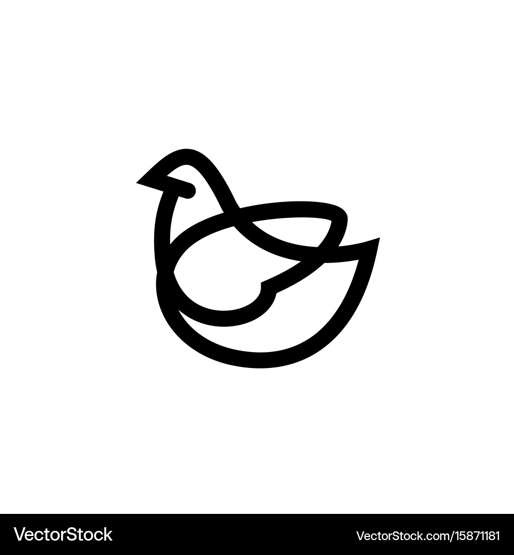 Bird template in linear style Vector Image