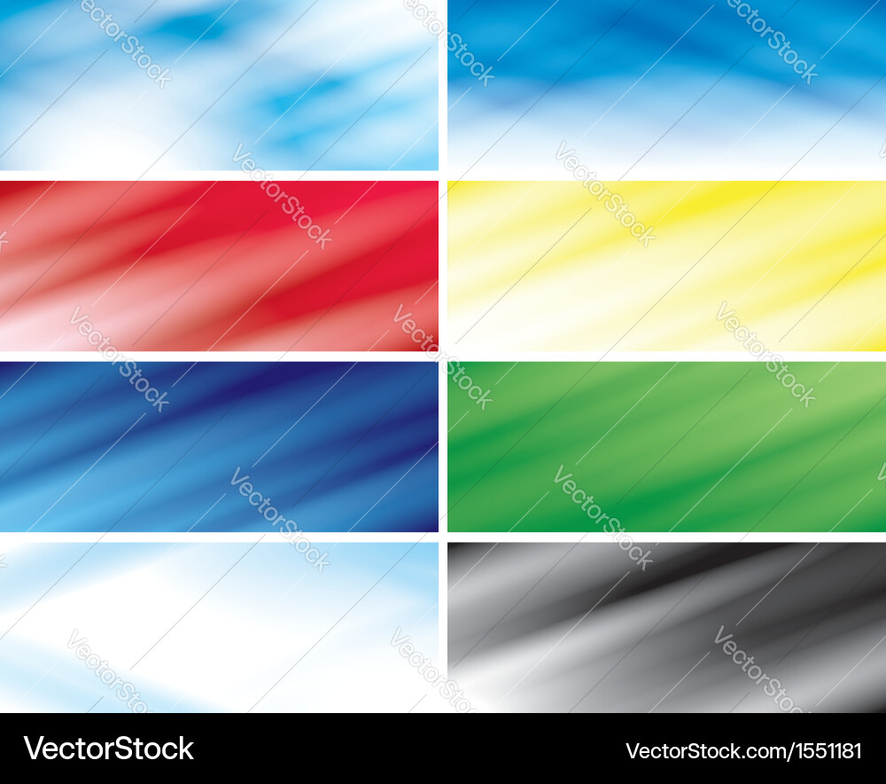 Blurred Color Headers - Abstract Lines Vector Image