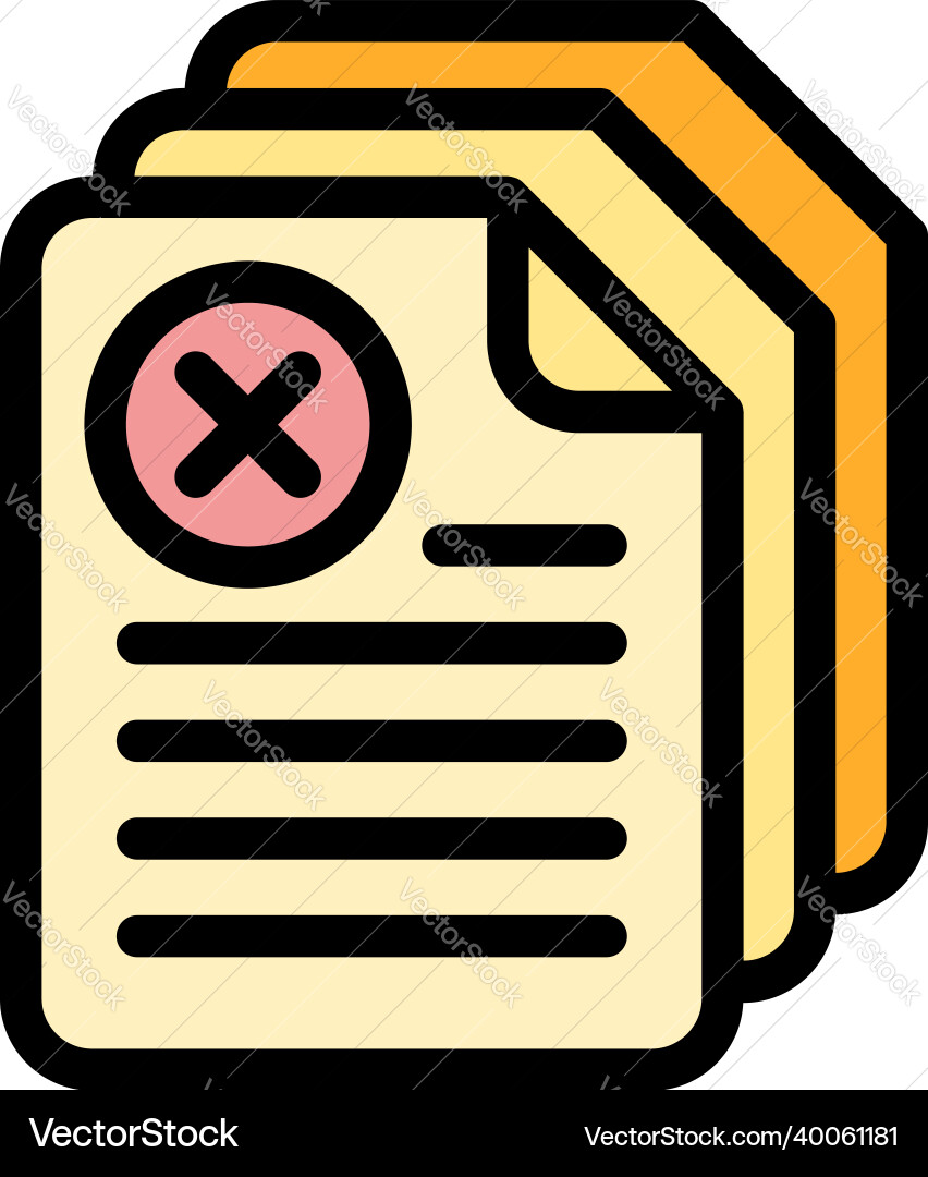 Cancel docs icon color outline Cancel docs icon color outline vector image