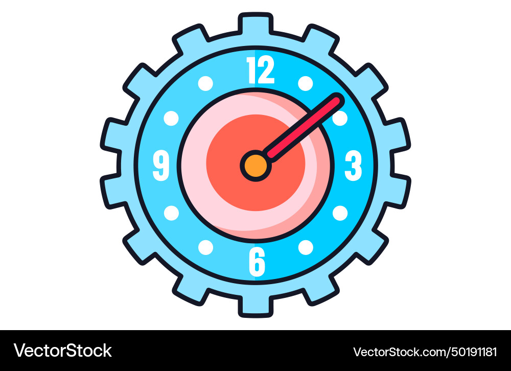 Clock icon in flat style timer on color background Clock icon in flat style timer on color background vector image