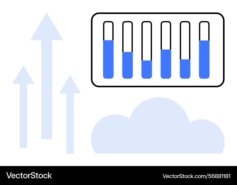 Cloud-based analytics with performance metrics Cloud-based analytics with performance metrics vector image