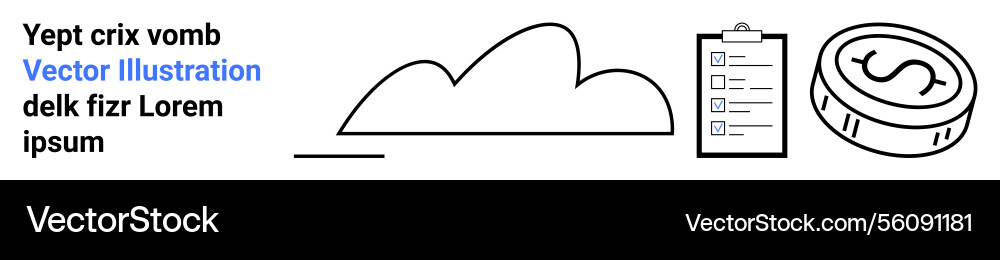 Cloud computing with coin and checklist Cloud computing with coin and checklist vector image