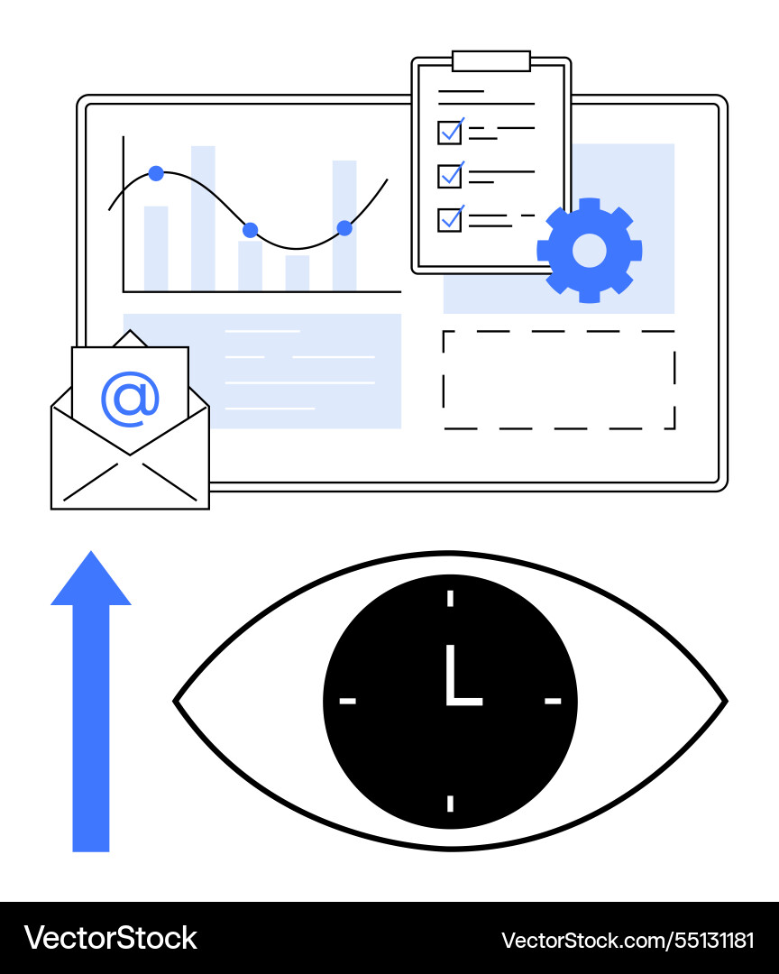 Data analysis with charts checklist email Vector Image