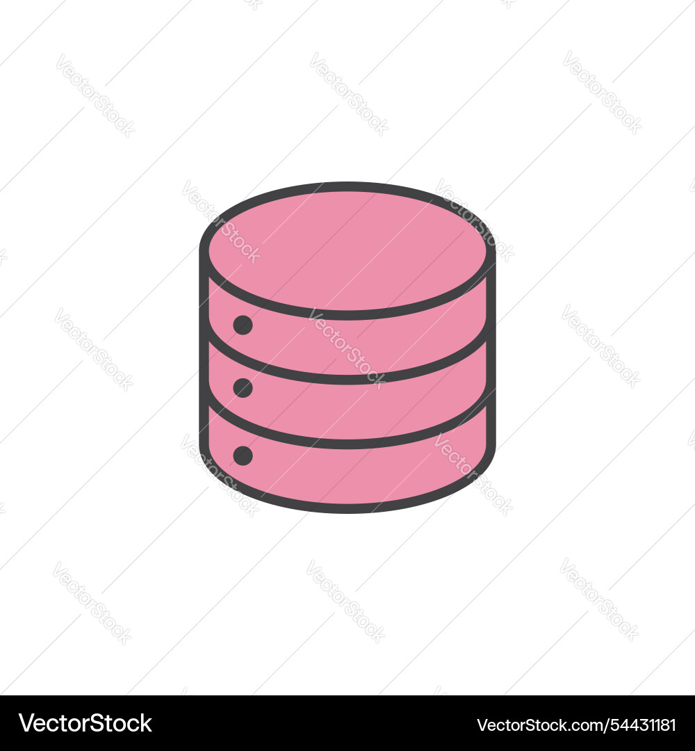 Database icon in colored version vector image