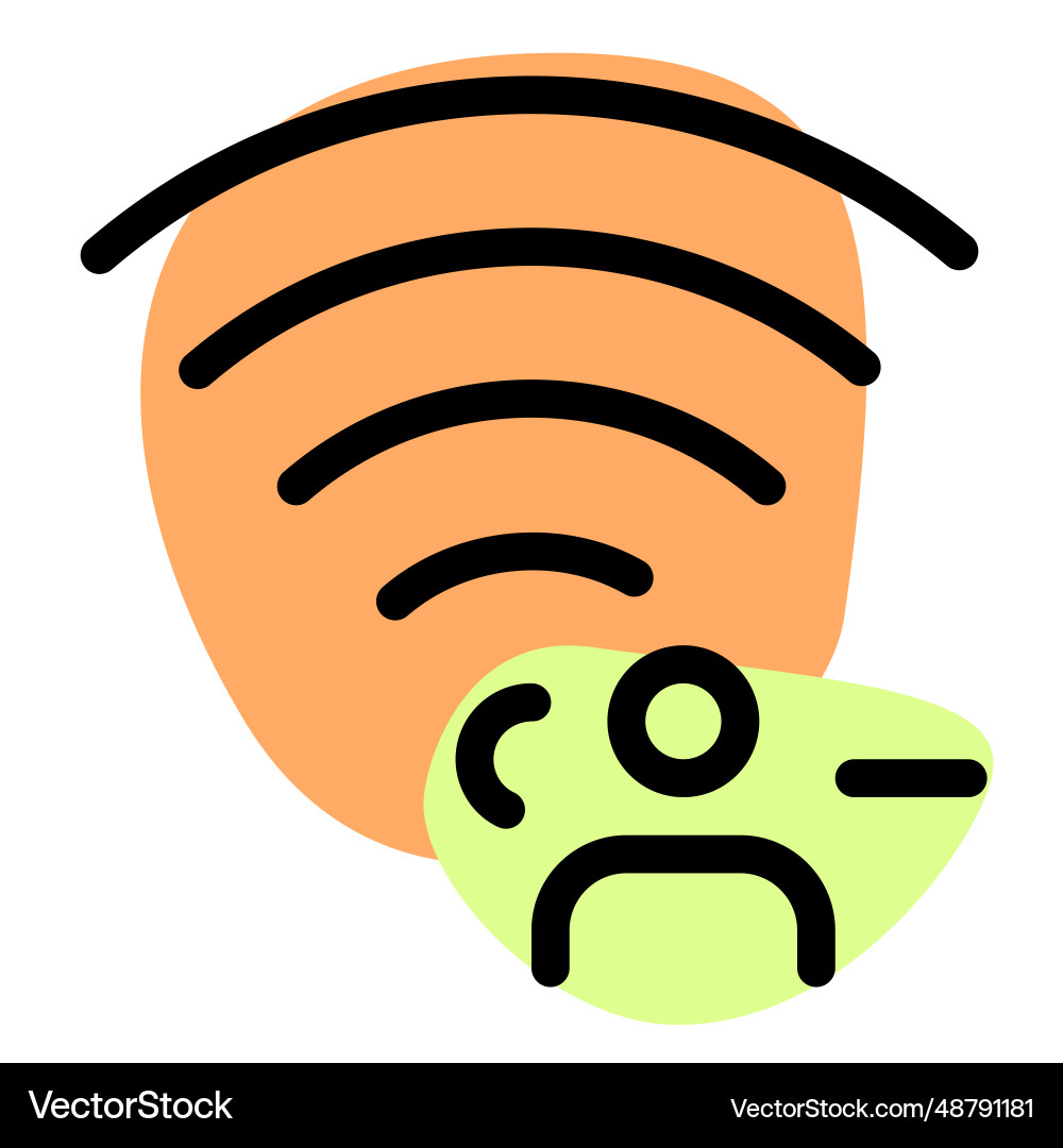 Deleting user name from the wireless network Vector Image