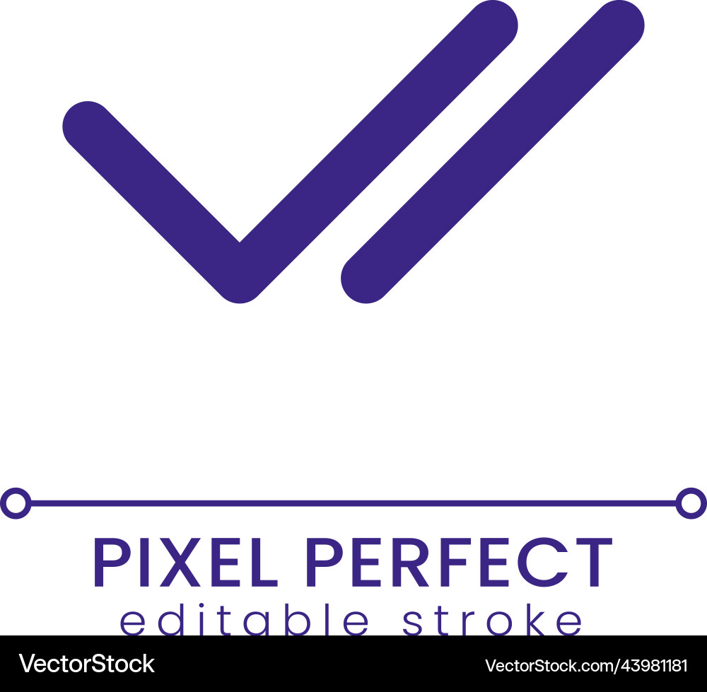 Double checkmark pixel perfect rgb color ui icon Double checkmark pixel perfect rgb color ui icon vector image