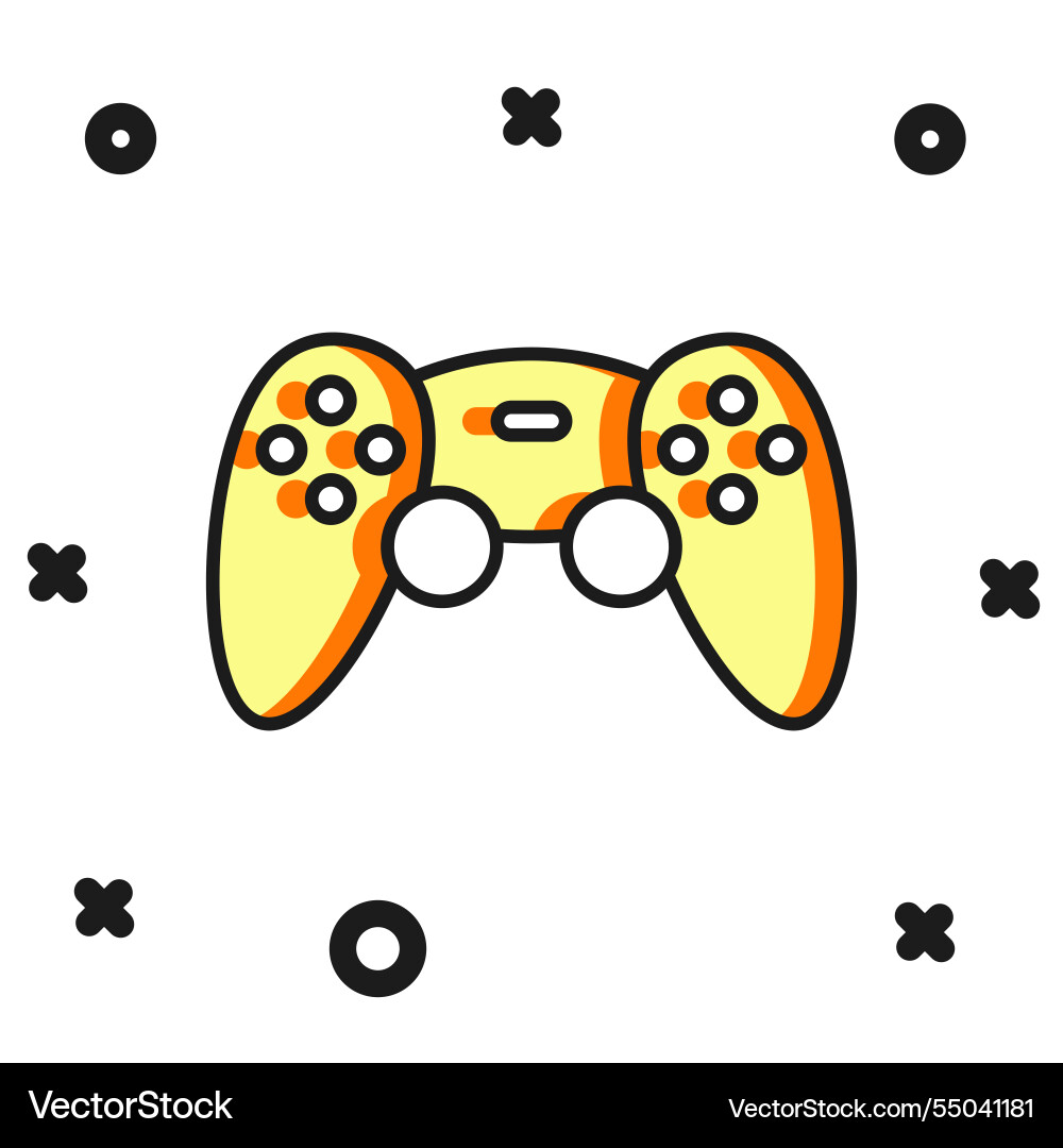 Filled outline game controller or joystick Filled outline game controller or joystick vector image
