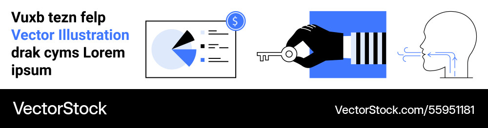 Financial data dashboard secure access with key Financial data dashboard secure access with key vector image