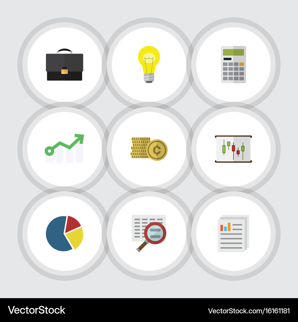 Flat icon incoming set of calculate document Vector Image