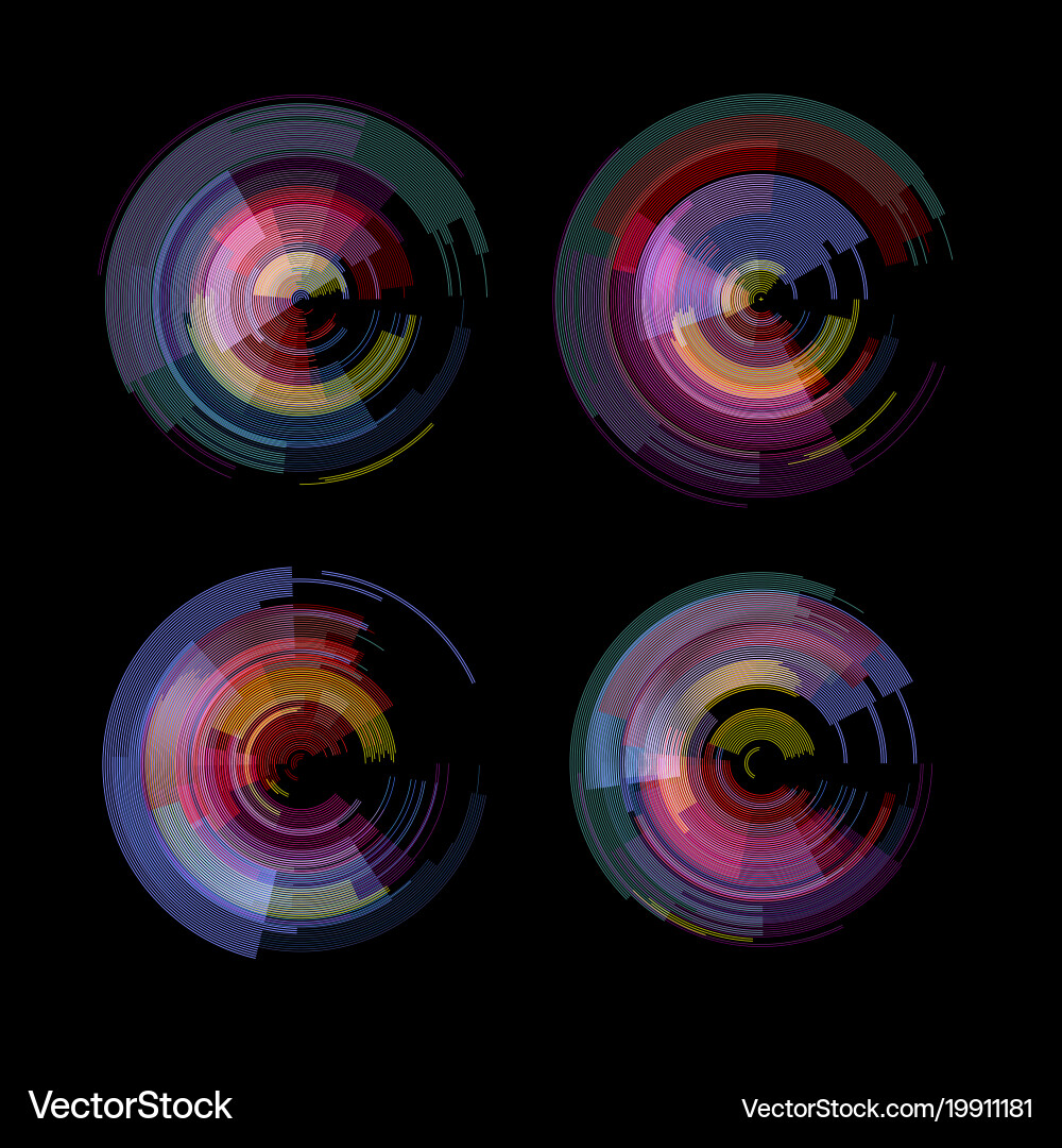Glitch elements set digital pixel noise color Vector Image