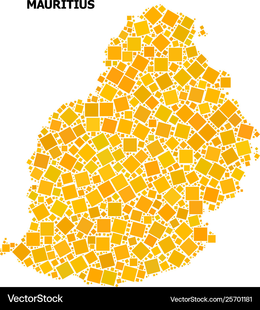 Golden rotated square pattern map mauritius vector image