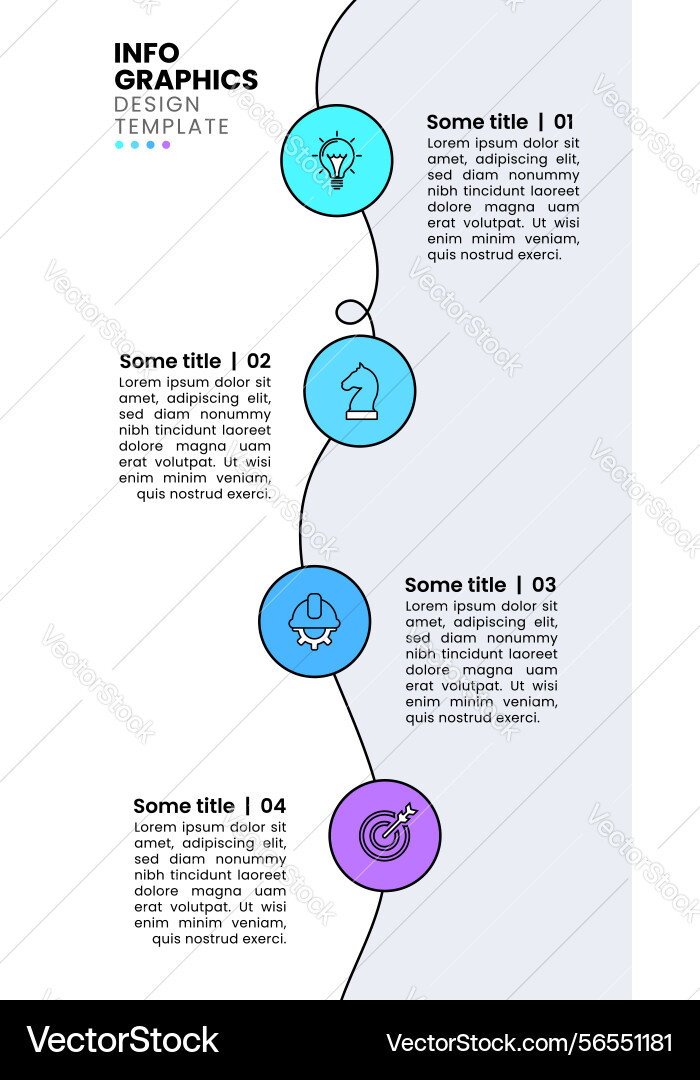 Infographic template vertical line with 4 circles Infographic template vertical line with 4 circles vector image